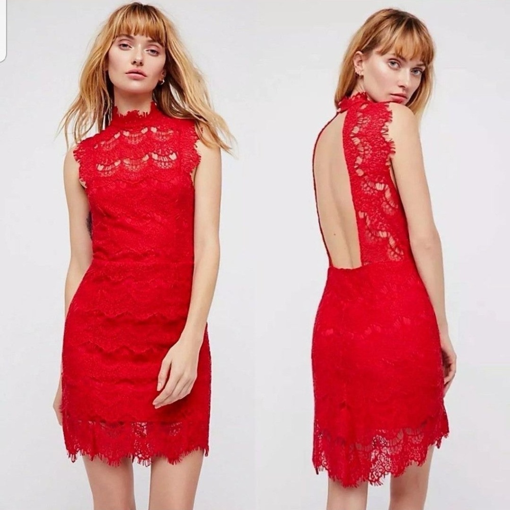 Free People Sz L Daydream Lace Body Dress